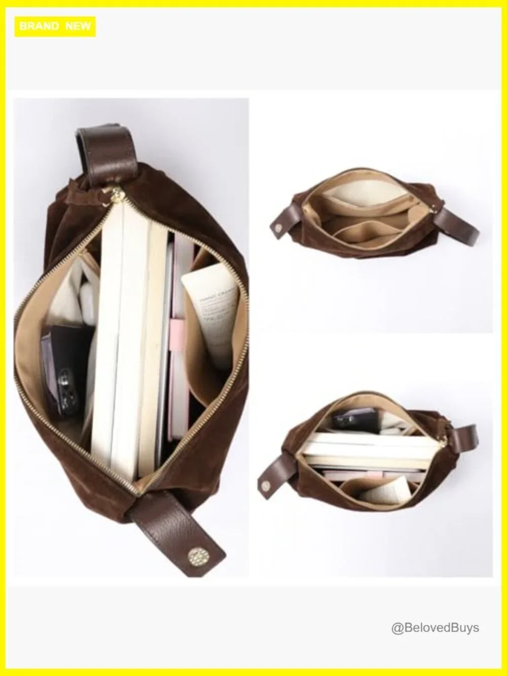 Genuine Suede Leather Hobo Bag - Tote Crossbody Shoulder Purse